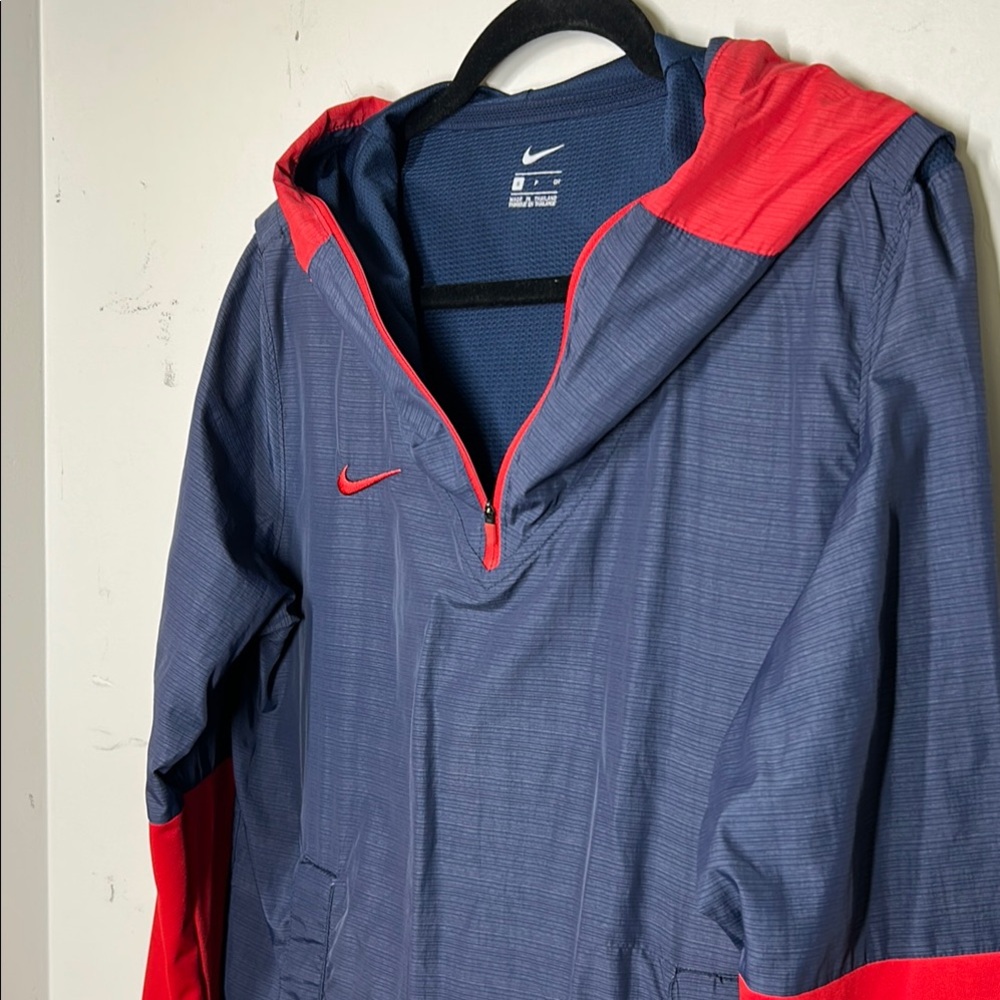 Nike Men's Small Lightweight Player Pullover 1/4 Zip Jacket Navy Blue/Red - Picture 3 of 10